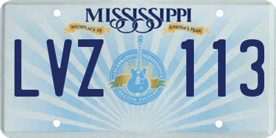 MS license plate LVZ113