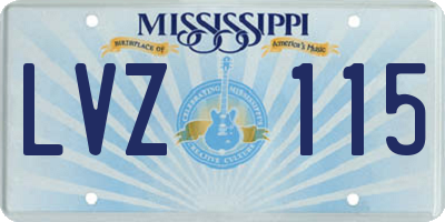 MS license plate LVZ115