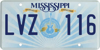 MS license plate LVZ116