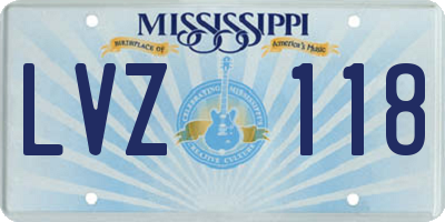 MS license plate LVZ118