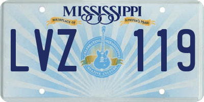 MS license plate LVZ119