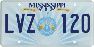 MS license plate LVZ120