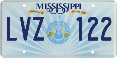 MS license plate LVZ122