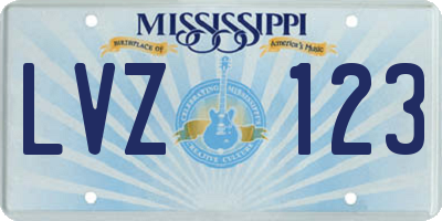 MS license plate LVZ123