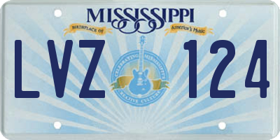 MS license plate LVZ124