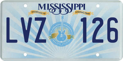 MS license plate LVZ126