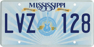 MS license plate LVZ128