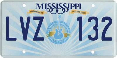 MS license plate LVZ132