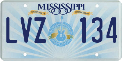 MS license plate LVZ134