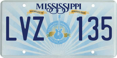MS license plate LVZ135