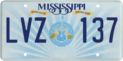 MS license plate LVZ137