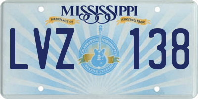 MS license plate LVZ138