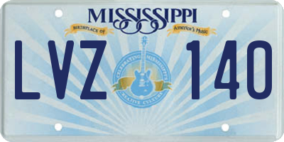 MS license plate LVZ140