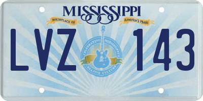MS license plate LVZ143