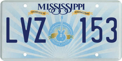 MS license plate LVZ153