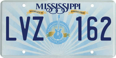 MS license plate LVZ162