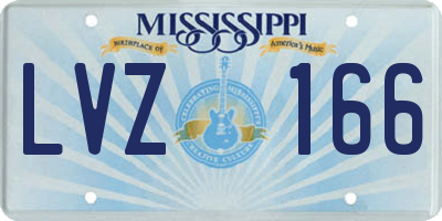 MS license plate LVZ166