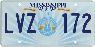 MS license plate LVZ172