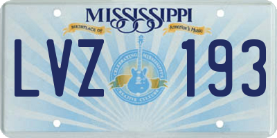 MS license plate LVZ193