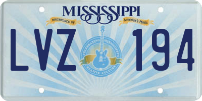 MS license plate LVZ194