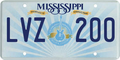 MS license plate LVZ200