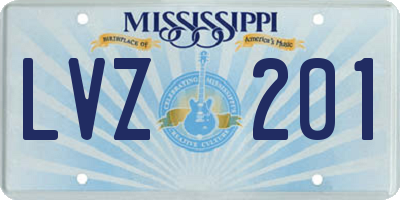MS license plate LVZ201