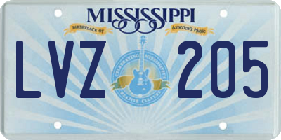 MS license plate LVZ205