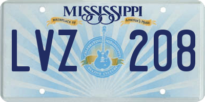 MS license plate LVZ208