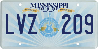 MS license plate LVZ209