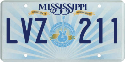 MS license plate LVZ211