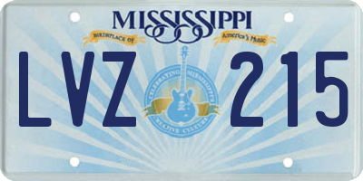 MS license plate LVZ215