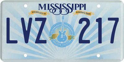 MS license plate LVZ217