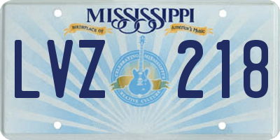 MS license plate LVZ218
