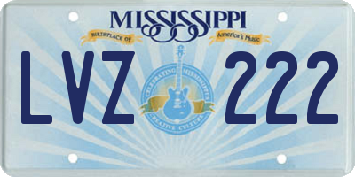 MS license plate LVZ222