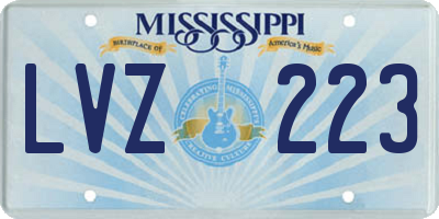 MS license plate LVZ223