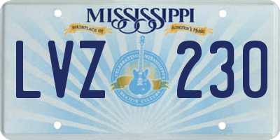 MS license plate LVZ230