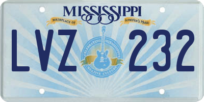 MS license plate LVZ232