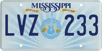 MS license plate LVZ233