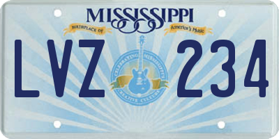 MS license plate LVZ234