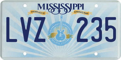 MS license plate LVZ235