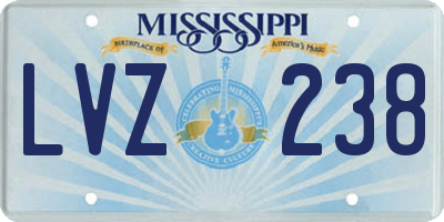 MS license plate LVZ238