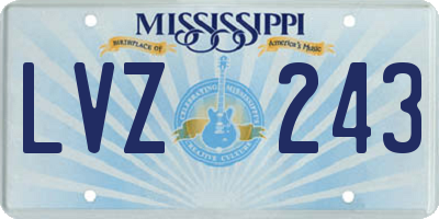 MS license plate LVZ243