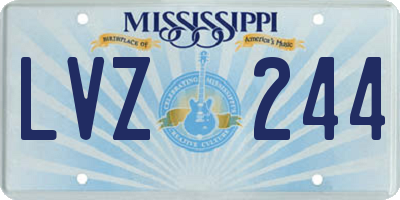 MS license plate LVZ244