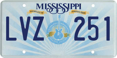 MS license plate LVZ251