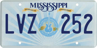MS license plate LVZ252