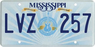 MS license plate LVZ257