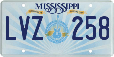 MS license plate LVZ258
