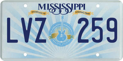 MS license plate LVZ259