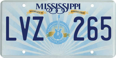 MS license plate LVZ265