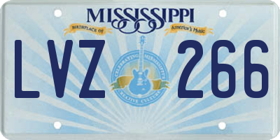 MS license plate LVZ266